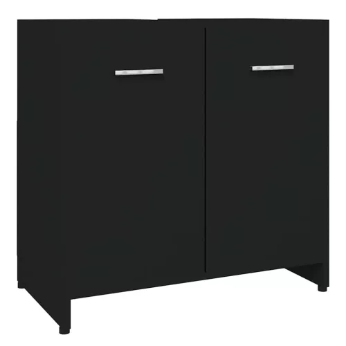 Fekete szerelt fa fürdőszobaszekrény 60 x 33 x 61 cm