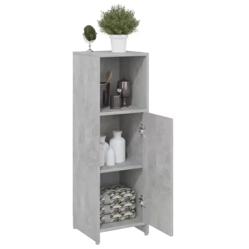 Betonszürke szerelt fa fürdőszobaszekrény 30 x 30 x 95 cm