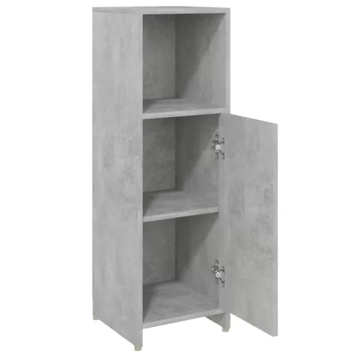 Betonszürke szerelt fa fürdőszobaszekrény 30 x 30 x 95 cm