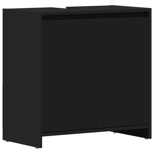 Fekete szerelt fa fürdőszobaszekrény 60 x 33 x 61 cm