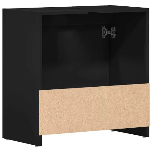 Fekete szerelt fa fürdőszobaszekrény 60 x 33 x 61 cm