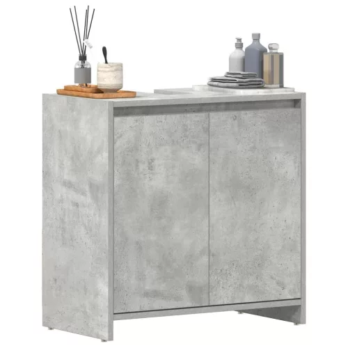 Betonszürke szerelt fa fürdőszobaszekrény 60 x 33 x 61 cm