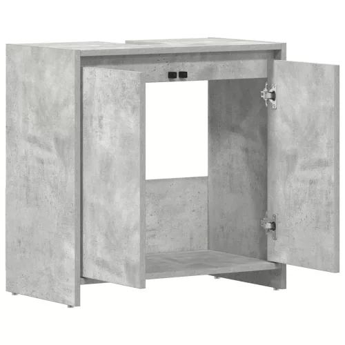 Betonszürke szerelt fa fürdőszobaszekrény 60 x 33 x 61 cm