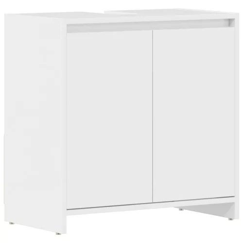 Magasfényű fehér szerelt fa fürdőszobaszekrény 60 x 33 x 61 cm