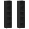 2 db fekete forgácslap CD-tartó szekrény 21 x 16 x 93,5 cm