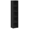 2 db fekete forgácslap CD-tartó szekrény 21 x 16 x 93,5 cm