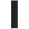 2 db fekete forgácslap CD-tartó szekrény 21 x 16 x 93,5 cm