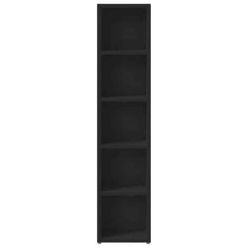 2 db fekete forgácslap CD-tartó szekrény 21 x 16 x 93,5 cm