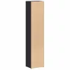 2 db fekete forgácslap CD-tartó szekrény 21 x 16 x 93,5 cm