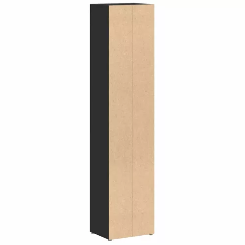 2 db fekete forgácslap CD-tartó szekrény 21 x 16 x 93,5 cm