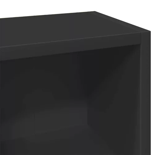 2 db fekete forgácslap CD-tartó szekrény 21 x 16 x 93,5 cm