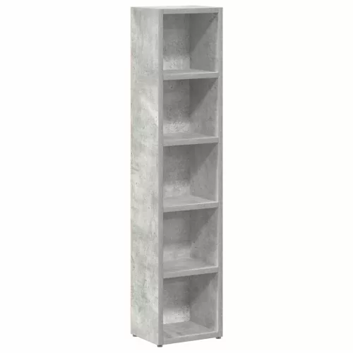 2 db betonszürke forgácslap CD-tartó szekrény 21 x 16 x 93,5 cm