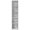 2 db betonszürke forgácslap CD-tartó szekrény 21 x 16 x 93,5 cm