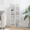 2 db magasfényű fehér forgácslap CD-szekrény 21 x 16 x 93,5 cm