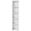 2 db magasfényű fehér forgácslap CD-szekrény 21 x 16 x 93,5 cm