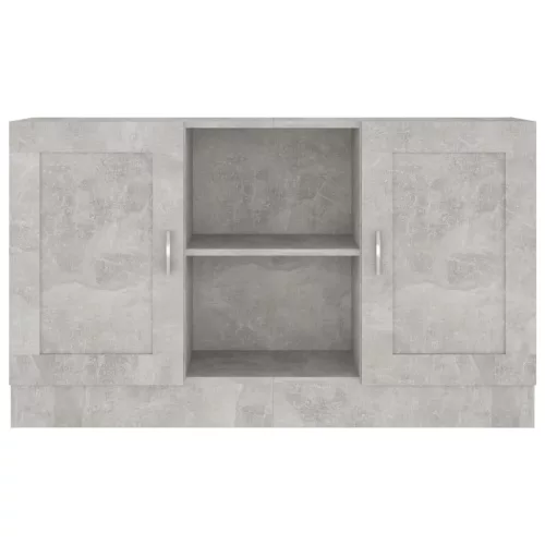 Betonszürke szerelt fa tálalószekrény 120 x 30,5 x 70 cm