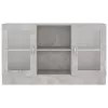 Betonszürke szerelt fa vitrinszekrény 120 x 30,5 x 70 cm