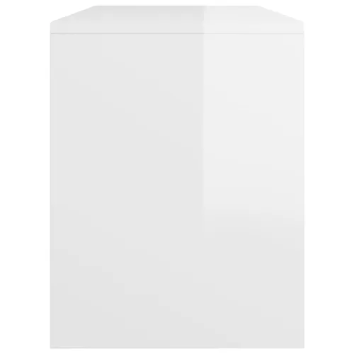 Magasfényű fehér szerelt fa fésülködőszék 70 x 35 x 45 cm