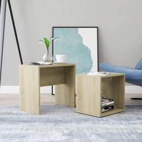   Sonoma tölgy szerelt fa dohányzóasztal szett 48 x 30 x 45 cm
