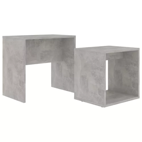 Betonszürke szerelt fa dohányzóasztal szett 48 x 30 x 45 cm