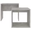 Betonszürke szerelt fa dohányzóasztal szett 48 x 30 x 45 cm