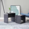 Magasfényű szürke szerelt fa dohányzóasztal szett 48x30x45 cm