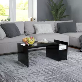 Fekete szerelt fa dohányzóasztal 90 x 45 x 35 cm