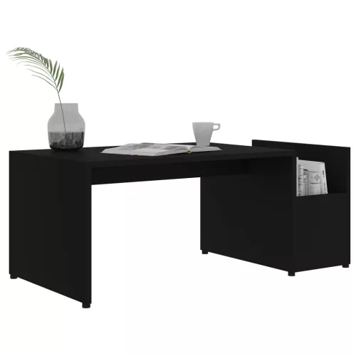 Fekete szerelt fa dohányzóasztal 90 x 45 x 35 cm