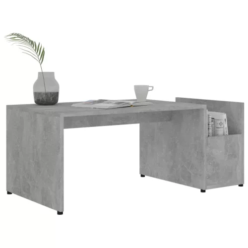 Betonszürke szerelt fa dohányzóasztal 90 x 45 x 35 cm