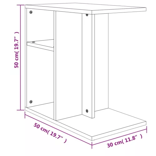 Betonszürke forgácslap kisasztal 50 x 30 x 50 cm