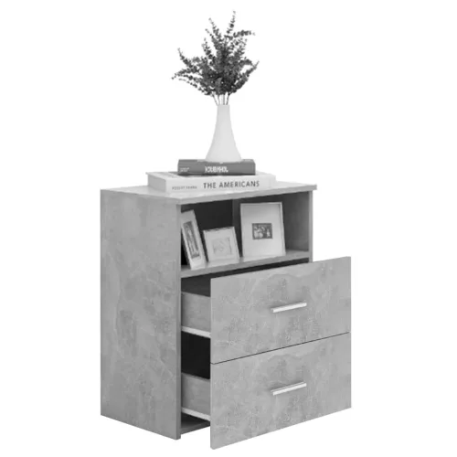 2 db betonszürke éjjeliszekrény 50 x 32 x 60 cm