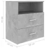 2 db betonszürke éjjeliszekrény 50 x 32 x 60 cm