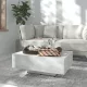 Betonszürke szerelt fa dohányzóasztal 85 x 55 x 31 cm