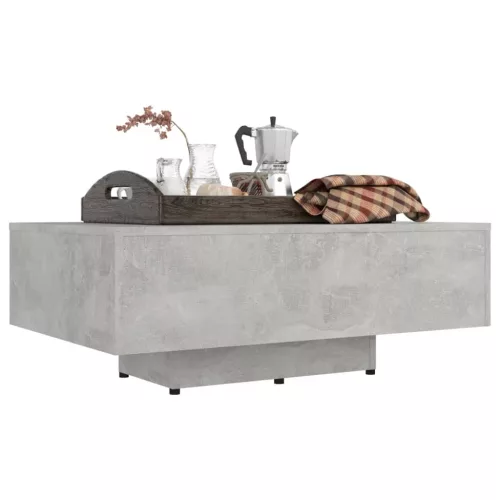 Betonszürke szerelt fa dohányzóasztal 85 x 55 x 31 cm