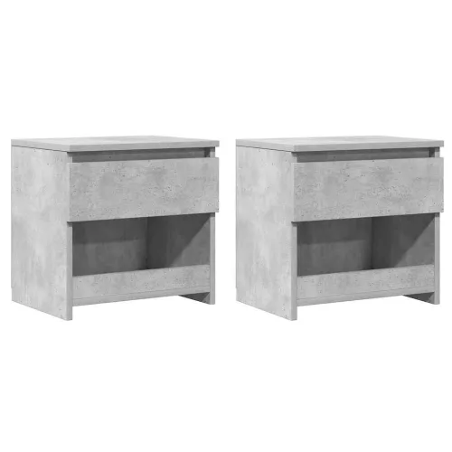 2 db betonszürke szerelt fa éjjeliszekrény 40 x 30 x 39 cm