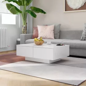 Fehér szerelt fa dohányzóasztal 90 x 60 x 31 cm