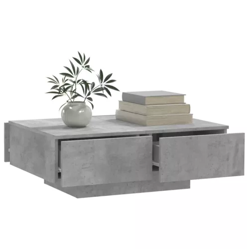 Betonszürke szerelt fa dohányzóasztal 90 x 60 x 31 cm