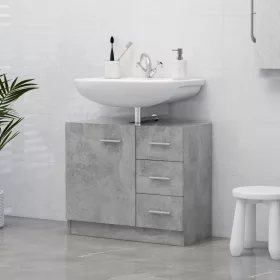 Betonszürke szerelt fa mosdószekrény 63 x 30 x 54 cm