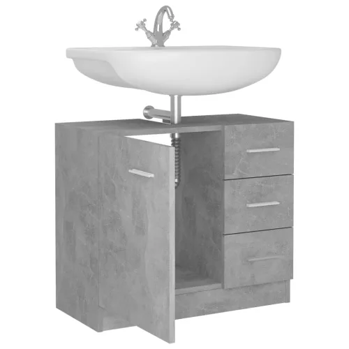 Betonszürke szerelt fa mosdószekrény 63 x 30 x 54 cm