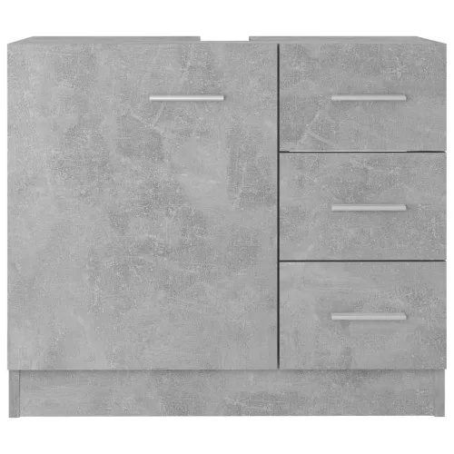 Betonszürke szerelt fa mosdószekrény 63 x 30 x 54 cm