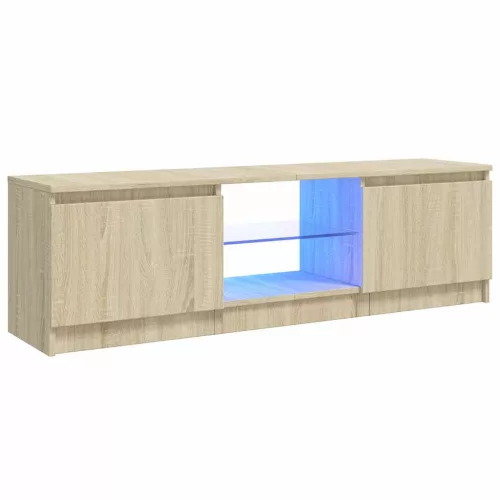 Sonoma tölgy színű TV-szekrény LED lámpákkal 120x30x36 cm