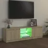 Sonoma tölgy színű TV-szekrény LED lámpákkal 120x30x36 cm