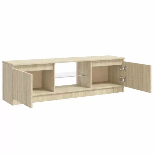 Sonoma tölgy színű TV-szekrény LED lámpákkal 120x30x36 cm