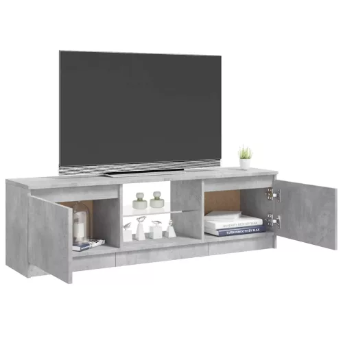 Szürke TV-szekrény LED-világítással 120 x 30 x 36 cm