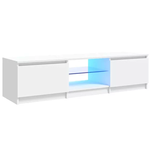 Fehér TV-szekrény LED lámpákkal 140 x 40 x 36 cm