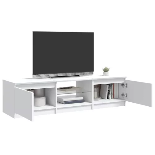 Fehér TV-szekrény LED lámpákkal 140 x 40 x 36 cm