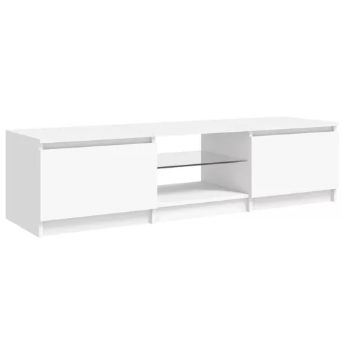 Fehér TV-szekrény LED lámpákkal 140 x 40 x 36 cm