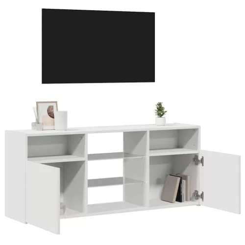 Fehér TV-szekrény LED lámpákkal 120 x 30 x 50 cm