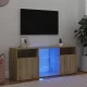 Sonoma tölgy színű TV-szekrény LED lámpákkal 120x30x50 cm