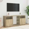 Sonoma tölgy színű TV-szekrény LED lámpákkal 120x30x50 cm